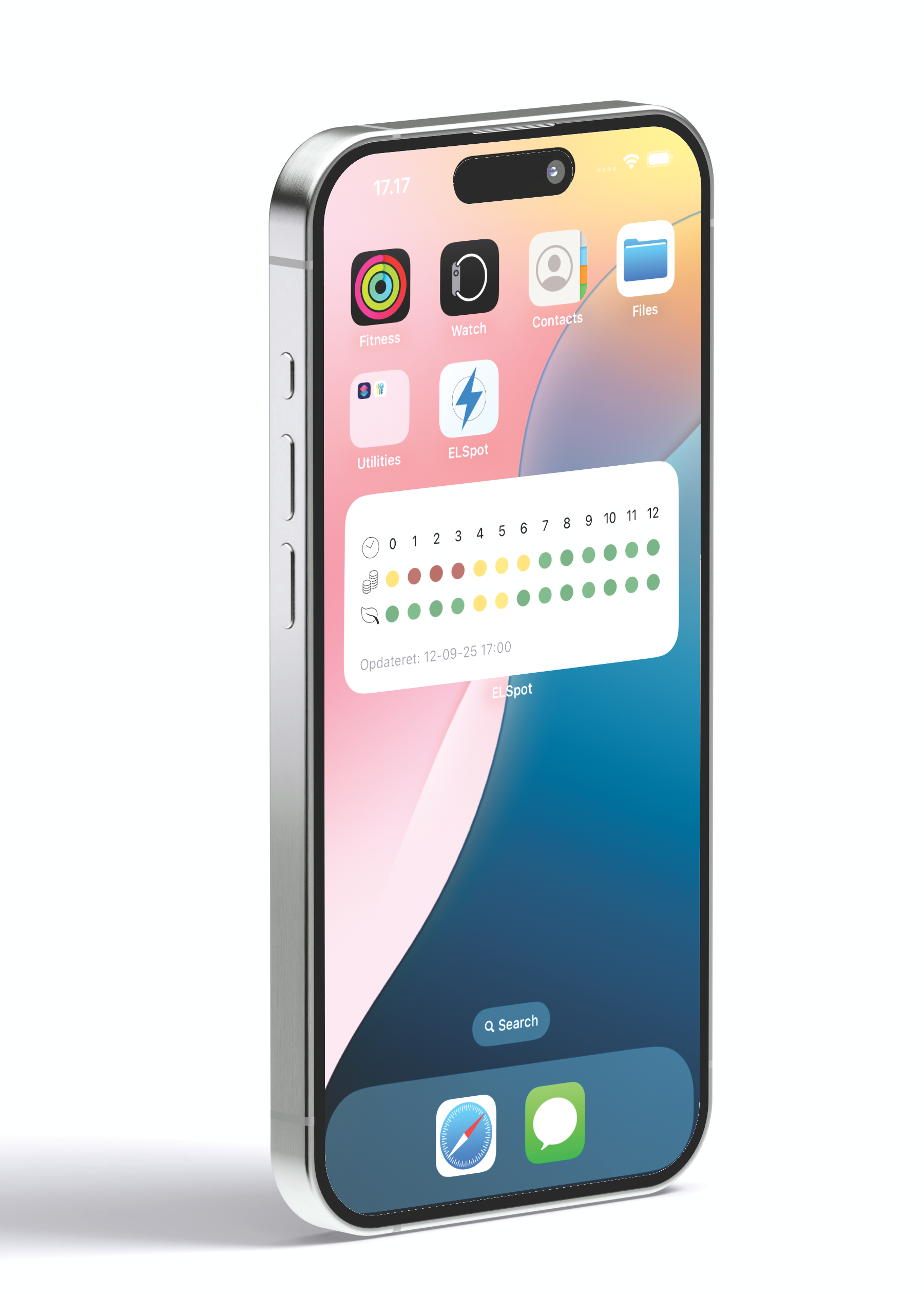 ELspot widget på hjemmeskærm
